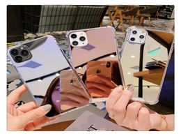 Makeup Mirror Bumper Shockproof Phone Case For iPhone 14 13 12 11 Pro Max X XR XS Max Luxury Airbag Cover For iPhone 7 8 Plus SE2883009