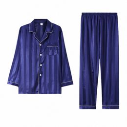 men's Winter Pyjamas Thin Home Suit Set Pyjamas Comfortable Simple Lg Sleeve Sleepwear Pant Suit For Man Pijama Hombre 79w9#