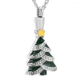 Pendant Necklaces Christmas Tree Cremation Urns For Ashes Keepsake Urn Necklace Women Men Gift Merry Jewellery Memorial Customise