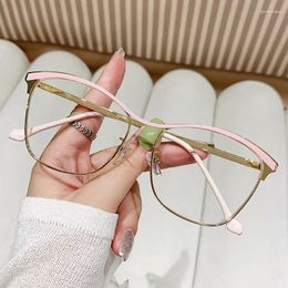 Sunglasses Luxury Cat Eye Plain Eyewear Ladies Anti Blue Light Optical Eyeglasses Protection Spectacle Fashion