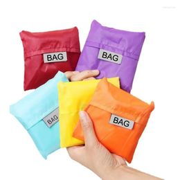 Storage Bags Big Eco-Friendly Folding Shopping Bag Reusable Portable Shoulder Handbag For Travel Grocery Simple Solid Colour