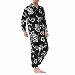 chic Baroque Floral Pyjamas Man Retro Frs Print Cute Soft Room Sleepwear Autumn 2 Pieces Retro Oversized Custom Pyjama Sets x1Up#