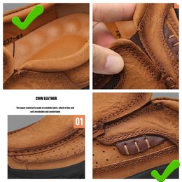 New selling leather shoes men genuine leather oversized loafers casual leather shoes hiking shoes GAI MALE high Quality Luxury comfortable middle-aged bigfoot 38-51