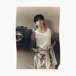 Calligraphy Jungkook Golden Poster Vintage Picture Mural Home Wall Painting Decor Art Room Funny Decoration Modern Print No Frame