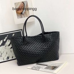 New Leather Bottegs Sided Venets Large 2024 Tote Lady Bags Shoulder Bag Cabat Woven Totes Womens Handbag Classic One Double Capacity Shopping Basket OE7Q