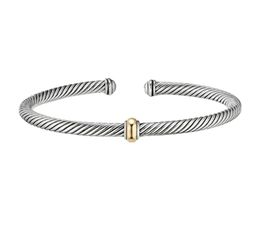 Charming Men's and Women's Bracelet, High Quality Jewellery Ring Designer 925 Silver Vintage David Series Yarman Twisted Cuff Bracelet 7MM Metal Hook Wire Party Gift