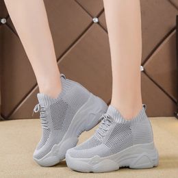 Hidden Heels Platform Sneaker Breathable Air Mesh Wedge Sock Shoes Woman 2023 Spring Casual Zapatos De Mujer 240313