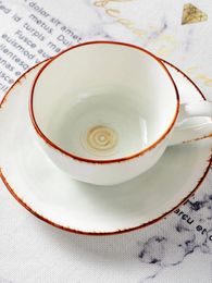 Cups Saucers Style Nordic Ceramic Coffee Cup And Dish Set With One Spoon Minimalist Craft Coloured Glazed Flower Tea Plate