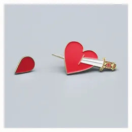 Brooches An Arrow Through A Heart Enamel Brooch Originality Lapel Badge Couples Make Lovers Accessories Men Women Fashion Jewellery