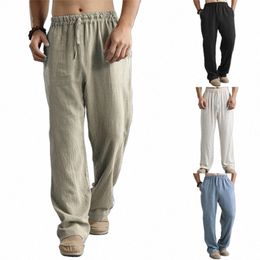 men's Large Pants Cott Linen Casual Pants Loose Wide Leg Pants Lace up for Home Comfort Plus Size 5xl Men Fi D8of#