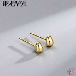 Charm WANTME 925 Sterling Silver Minimalist Solid Beanie Geometric Stud Earrings Suitable for Infants Women Fashion Perforated Jewelry AccessoriesC24326