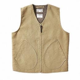 ok0403 Lamb Fleece Vest Men Winter Thicken Military Style Sport Outwear Keep Warm Zipper Pocket Decorati Solid Colour Waistcoat D3Kv#