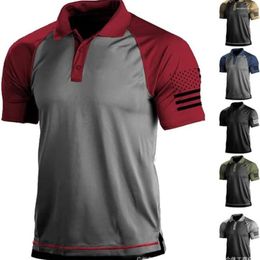 Men's Polos Military Tactical T-shirt US Army Short Sleeve Clothing Tops Tees Summer Outdoor Polo Shirt