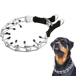 Collars Prong Collar for Dogs Metal Pinch Collar with Stainless Steel Buckle and Rubber Tips No Pull Dog Choker Collar for Large Breeds