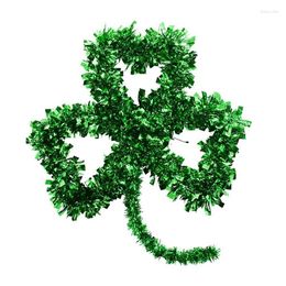 Decorative Flowers St. Patrick's Day Green Garland Irish Door And Home Wall Decorations Party Fun Trifolium Clover Lucky Grass Wreath