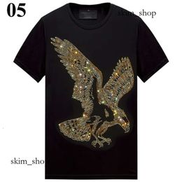 Casual Mens Rhinestone Summer Designer T Shirts Short-sleeved Slim Fit Crew Neck Tops Tee Mercerized Cotton Luxury High Quality Ops Ee 121