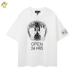 Men's T-Shirts High Quality Casual Vintage HACULLA T Shirt 2024 New Men Woman Classic All-match Summer Loose White Top Tee J240515