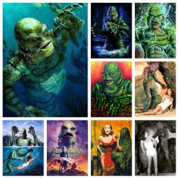 Stitch Creature From The Black Lagoon Movie Diamond Painting Classic Horror Film Cross Stitch Kits Embroidery Picture Mosaic Home Decor