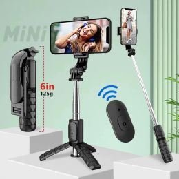 Sticks Mini Bluetooth Wireless Selfie Stick Tripod Extendable Video Monopod with Remote Shutter for iPhone Xiaomi Smartphone
