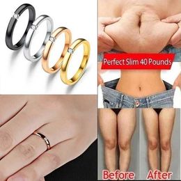 Band Rings Micro Magnetic Weight Loss Ring Mini Set Ring Womens Simple Stainless Steel Ring Fat Burning Magnetic Treatment Weight Loss J240326