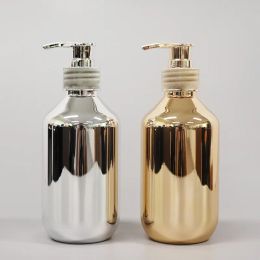 Dispensers Hand Soap Dispensers Gold Chrome Plastic Liquid Soap Bottles with Rustproof Boston Round Dispensers for Bathroom Kitchen Counte