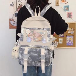 Backpack Fashion Women Kawaii Girls Schoolbag For Teenager Bookbag Cute Canvas Shoulder Bag Female Travel Mochila