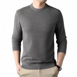 winter men's round neck thickened sweater knitted pullover solid Colour lg sleeved casual daily m coat n0Au#