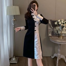 Black Chinese Unique and Super Beautiful 2024 Spring Dress New High End Style Wear with Small Skirt