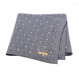 Blankets Baby Cotton Born Infant Breathable Knitted Month Swaddle Wrap 100 80cm Toddler Boys Girls Throw Receiving Quilts Mat