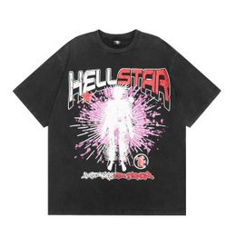 Hellstar T-shirt 2024 Summer New Short sleeved Classic Casual Fashion Trend Skull Rose Print High Quality Double Yarn Pure Cotton Casual T-shirt Men's Women's Shirts 418