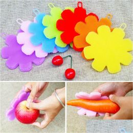 Cleaning Brushes 7 Colour Kitchen Tools Plum Blossom Sile Dishwashing Brush Pot Vegetable Fruit Brushs Heat Insation Pads Drop Delivery Ot1Tx