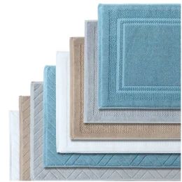 Mats Inyahome Luxury Bath Mats Floor Towel 100% Cotton Absorbent Hotel SPA Shower Mat Machine Washable Fade Resistant Bathtub Mat