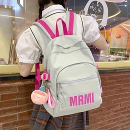 Backpack Fashion Women Leisure School Bag Trendy Letter Laptop College Female Travel Kawaii Book Lady Cute Nylon