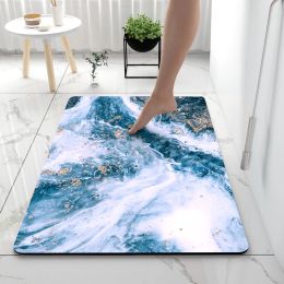 Mats Bathroom Rugs Soft Diatomaceous Earth Floor Pad Mat Nonslip Super Absorbent Toilet Carpet Door Foot Mats Bath Rubber Shower Rug