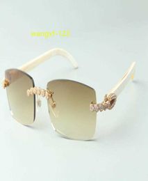 2022 Bouquet Diamond er Sunglasses 3524012 with Natural white Horn glasses Lens 3.0 Thickness DJR6986627