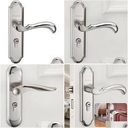 Door Locks Stainless Steel Bedroom Lock European Style Interior Modern Minimalist Room Silent Mechanical Drop Delivery Home Garden B Ot9F1