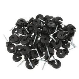 Gates 50Pcs Electric Fence Offset Ring Insulator Wood Post Fencing Screw Timber Tape Wire Insulators Safe Garden Buildings Accessory