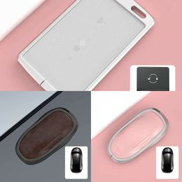 Update Aluminum Alloy Car Key Case Shell Fob For Tesla Model 3 S Y Car Card Key Holder Protector Full Cover With Keychain Accessories