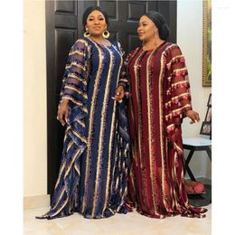 Ethnic Clothing 2024 Sequins Oversize African Women Maxi Dress Traditional Arabic Robe Boubou Gown Dubai Abaya Muslim Kaftan Dashiki