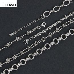 Chains 6 Styles Silver Colour Stainless Steel Chain Jewellery Set Bohemia Elegant Female Daily Wear Accessories Never Fade