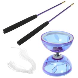 Diabolo Yoyo Chinese Toy Kids Bearing Set Plastic Toys Sticks Triple Juggling Professional Fitness Ball Yo Spinning 240311