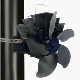 1pc, 5-blade Fireplace Fan, Classic Wall-mounted Clamp Style, Suitable for Home, Hotel Rooms, Outdoor Travel Camping Tent Heating Fans