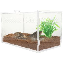 Terrariums Transparent Terrarium Spider Enclosure Acrylic Clear Reptile Tank Frog Reptiles Turtle Cage Plastic Playpen