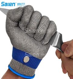 Cut Resistant Glove Level 9 Stainless Steel Wire Metal Mesh Butcher Safety Work for Meat Cutting Fishing Latest Material Large5989502
