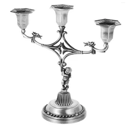 Candle Holders Tea Lights Home Retro Decoration Holder (Vintage Tin) Church Stand Western Style Holy Pillar Zinc Alloy