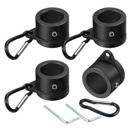 Accessories 4 Pcs Flag Pole Rings Aluminum Alloy Mounting Rings 360 Degree Rotating Flagpole Anti Wrap Flag Pole (1 Inch Black)