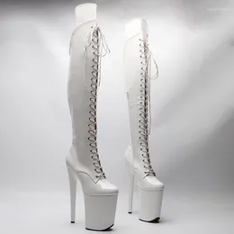 Dance Shoes 23CM/9inches PU Upper Modern Sexy Nightclub Pole High Heel Platform Women's Boots 096