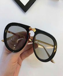 Crystal Folding Pilot Sunglasses for Women Men luxury 0307 Gold Black Light Blue Sunglasses Shades with box7576009