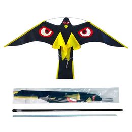 1 Set Hawk Kite with 4m pole Easy Flying Bird Scarer eagle kite Scarecrow Bird Repellent for farm Garden Yard