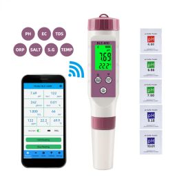 Testing 7 in 1 Temp ORP EC TDS Salinity S.G PH Metre Online Water Quality Tester APP Control for Drinking Laboratory Aquarium